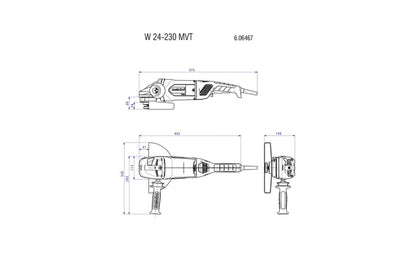 9 INCH GRINDER METABO W 24-230 MVT SINGLE SPEED